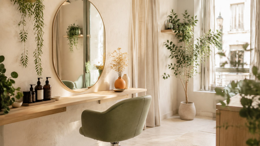 Enora, coiffeuse dans son salon de coiffure à Tours